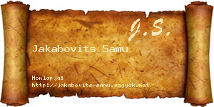 Jakabovits Samu névjegykártya